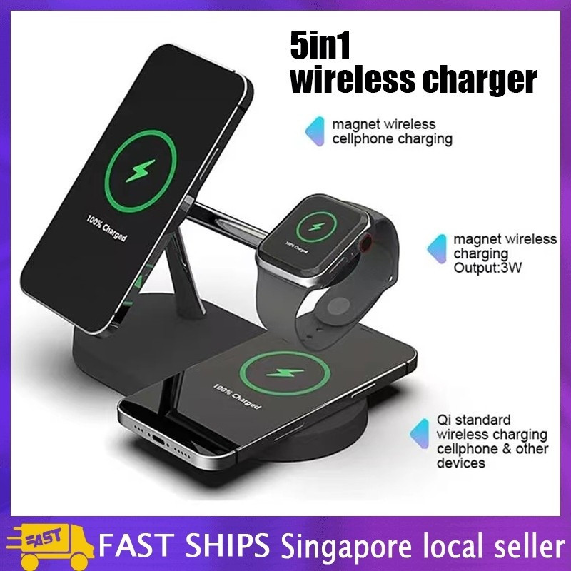 3 in 1 Magnetic Charger พับ Fast Charging Dock Station สําหรับ Phone14/13 นาฬิกา Earbouds SamsungHT9