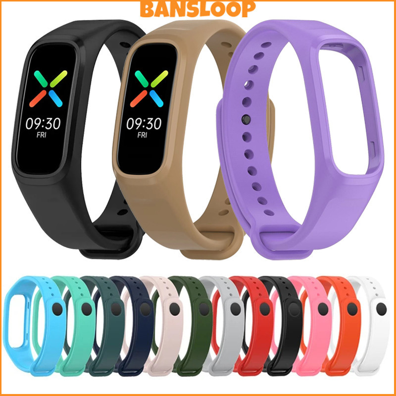 สายรัดซิลิโคนกรณี for Smartwatch OPPO Band แทนยางกีฬาสายรัดข้อมือกันน้ำพร้อมอุปกรณ์ปกป้องหน้าจอเต็ม for OPPO Band