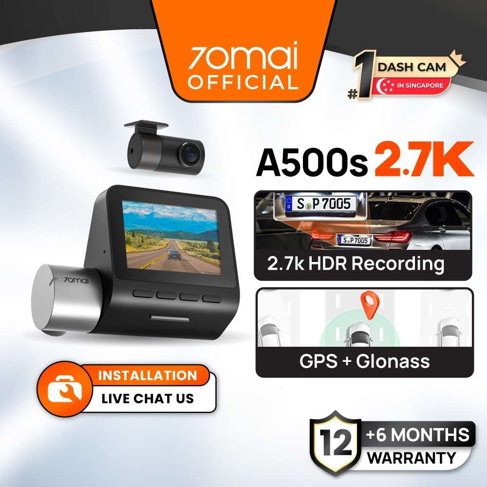70mai A500s Dash Cam Pro Plus 1944P ด้านหน้าและด้านหลัง Dashcam Car Recorder พร้อม GPS ADASHT99 IHM6