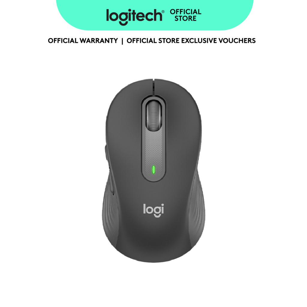 เมาส์ไร้สายขนาดเต็ม Logitech Signature M650 L - สําหรับมือขนาดใหญ่, แบตเตอรี่ 2 ปี, คลิกเงียบ,