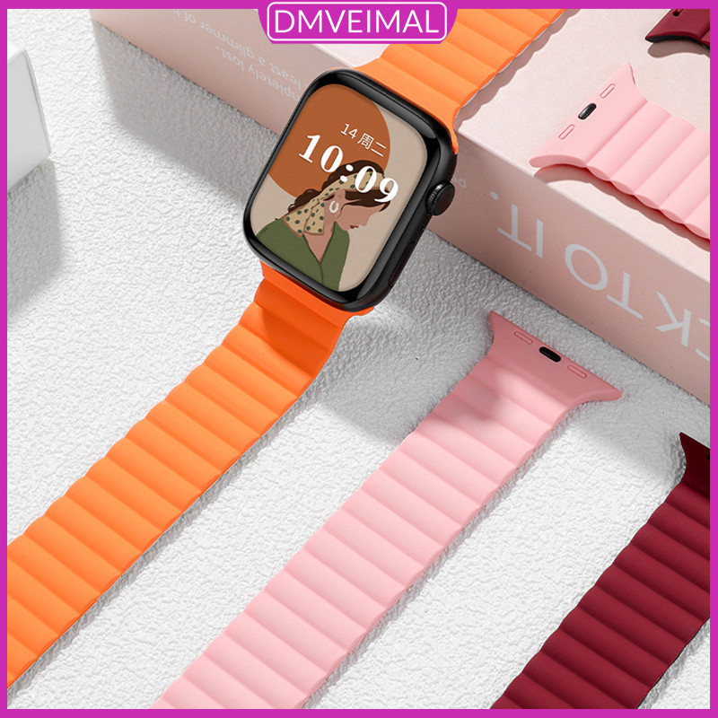 สายรัดซิลิโคนนุ่มแบบแม่เหล็ก for IWatch Apple Watch Series 11 10 9 8 7 6 5 4 SE Ultra 3 2 49 46 42 45 44 41 40 38มม.
