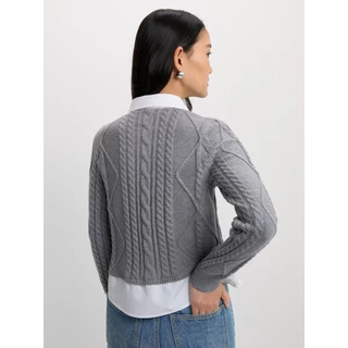 [Pomelo] เสื้อผ้าถักดีไซน์ลายนูน / Cable Knit Top