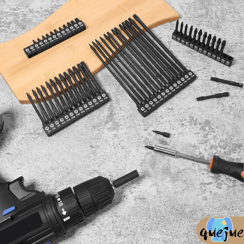 52 ชิ้น Torx ไขควงชุด Bit TT7 ถึง TT40 ความแข็งสูง Impact Bit ชุด 1/4 นิ้ว Hex Shank SHOPQJC2536