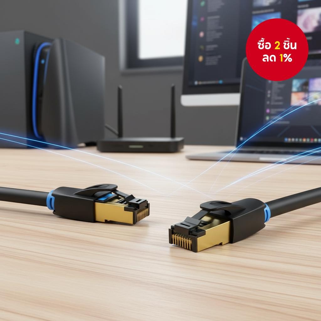สายแลน Vention CAT8 SSTP 40Gbps 2000MHz ความเร็วสูง สําหรับคอมพิวเตอร์