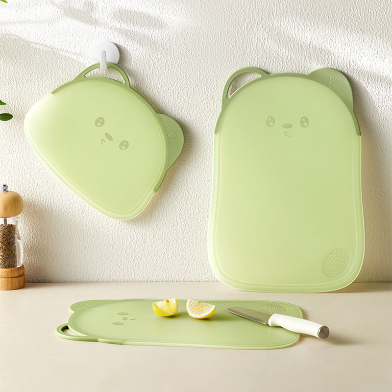 เขียงสองด้าน เขียงทำอาหาร เขียงตัดอาหารเสริมสำหรับเด็ก เขียงป้องกันแบคทีเรีย หั่นได้อเนกประสงค์ กันลื่น