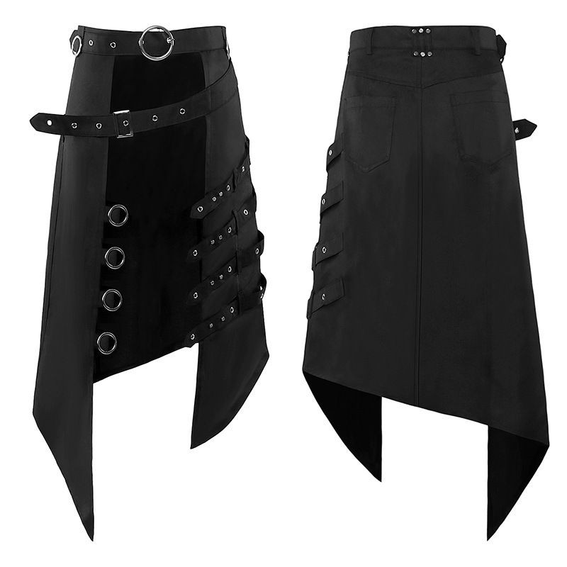 กระโปรงไม่สมมาตร สไตล์ Retro Dark Gothic สำหรับ_stage_outfit_หรือ_cosplay