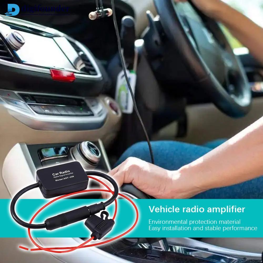 DIGIFOUNDER 12V รถเสาอากาศสัญญาณเครื่องขยายเสียงชุด AM วิทยุ FM ป้องกันการรบกวนเพิ่มอุปกรณ์อิเล็กทรอ