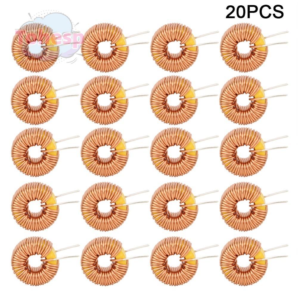 TOHESP 20PCS Toroid Inductor Wire, แนวตั้ง Toroid 100UH Toroidal Inductor, ต้านทานต่ํา 0.6 มม. Toroi