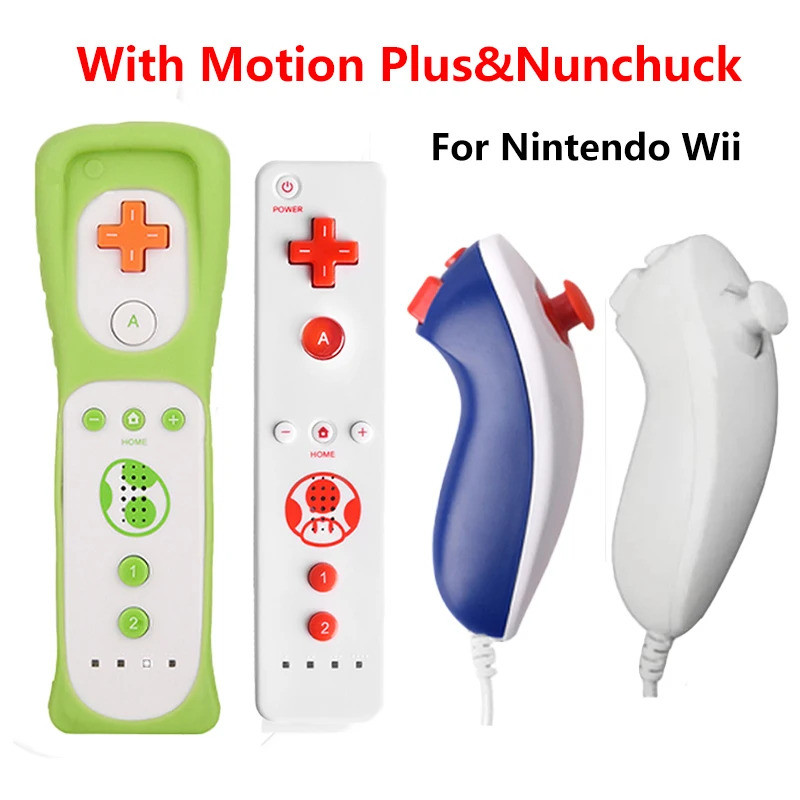 ใหม่พร้อม Motion Plus รีโมทคอนโทรลสําหรับ Wii Remote Controller Gamepad พร้อม Nunchuck Controller สํ