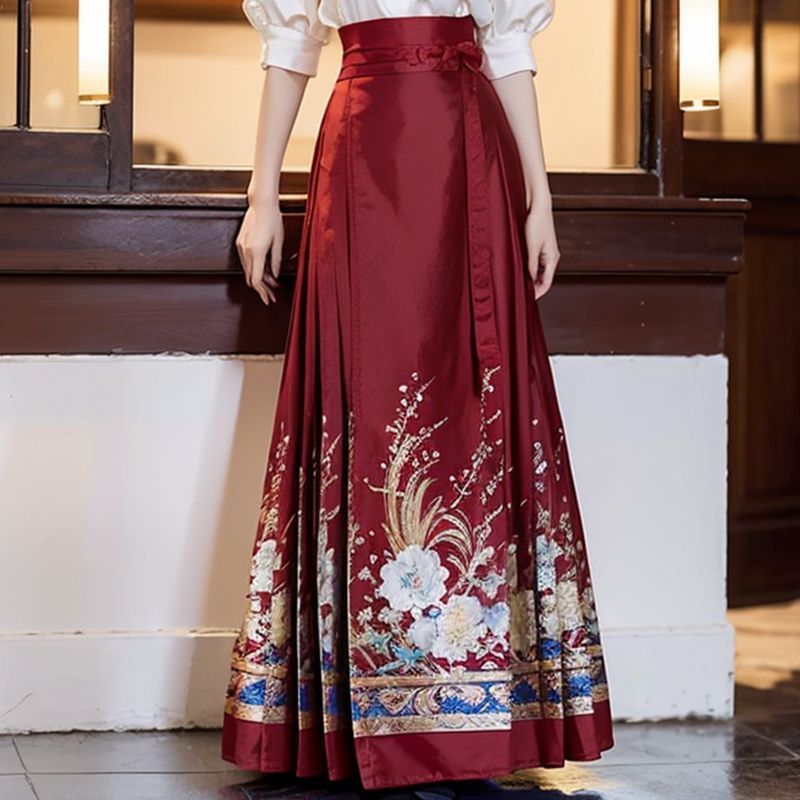 ชุดกระโปรงสองชิ้นสไตล์เรโทรจีน พร้อมลายปักมาร์กィซ สำหรับฤดูร้อนปี 2025 - รูปที่ 5