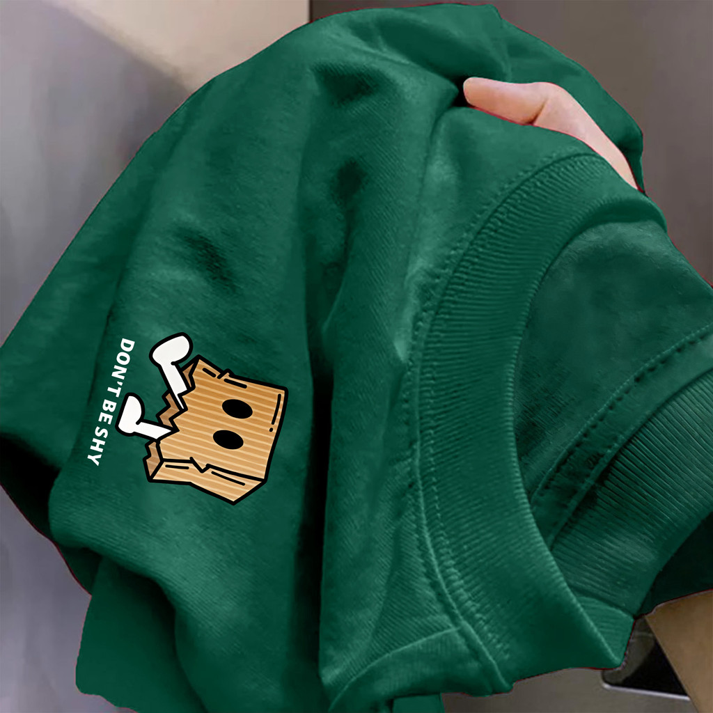ChillTee เสื้อยืดชาย เสื้อสีดํา“DON T BE SHY”เสื้อยืด cottonเกาหลีสไตล์ OVERSIZEเสื้อยืดคอกลมunisex【COD】 ราคา ถูกที่สุด ดีลบีเคเค แกลเลอรีภาพที่ 7