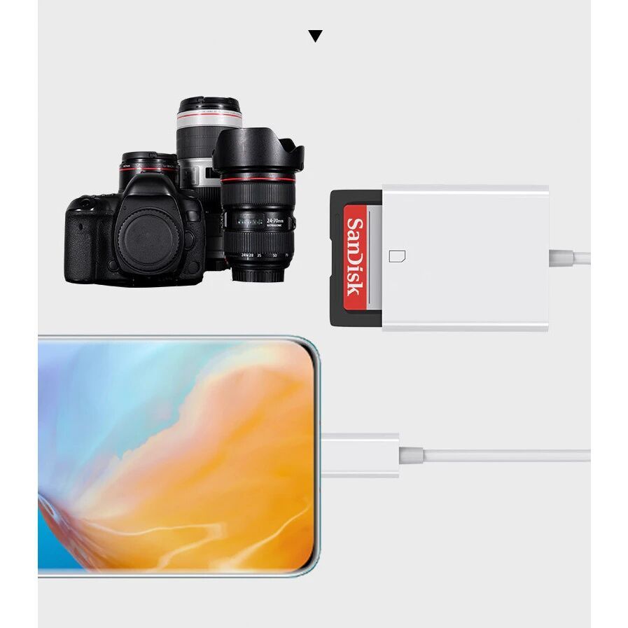 เครื่องอ่านการ์ด IOS สําหรับโทรศัพท์ 2 IN 1 SD TF การ์ดหน่วยความจํากล้อง Viewer อะแดปเตอร์ USB 3 IN 1 ราคา ถูกที่สุด ดีลบีเคเค แกลเลอรีภาพที่ 5
