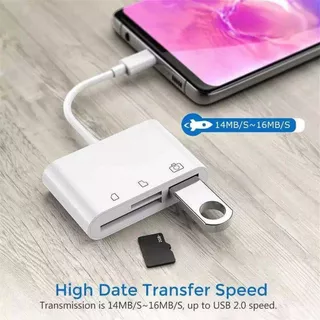 เครื่องอ่านการ์ด IOS สําหรับโทรศัพท์ 2 IN 1 SD TF การ์ดหน่วยความจํากล้อง Viewer อะแดปเตอร์ USB 3 IN 1
