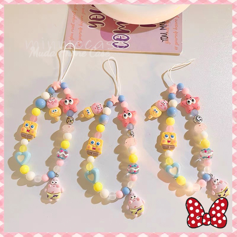 สวย DIY Phone Straps ประณีตสร้อยข้อมือ สายรัดโทรศัพท์มือถือ สายคล้อง การ์ตูนน่ารัก สายคล้องโทรศัพท์ เชือกคล้องโทรศัพท์