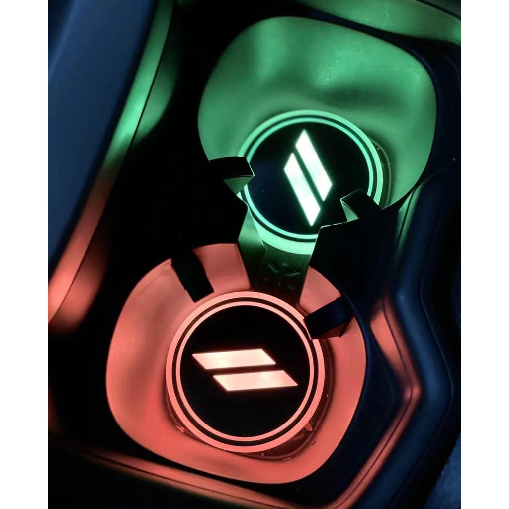 2PCS ชาร์จ Ambient ไฟ Led รถที่วางแก้ว Coaster Decal พร้อม LDR และ Accelerometer 2.7 "สําหรับ Dodge 