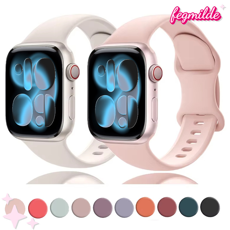 สายสมาร์ทวอทช์กีฬานุ่ม สายนาฬิกาซิลิโคน for IWatch Ultra 4/SE 3 2 Series 12 11 10 8 9 7 41/42/44/45/46/49มม