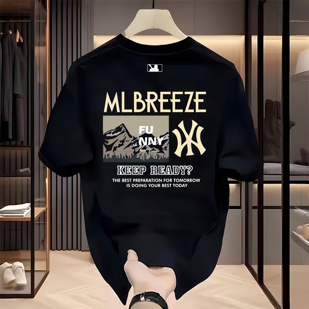 KATUN MLBREEZE Design NY TNF University T-Shirt เสื้อยืดผ้าฝ้าย 100% สําหรับผู้ชายและผู้หญิง พร้อมคอ