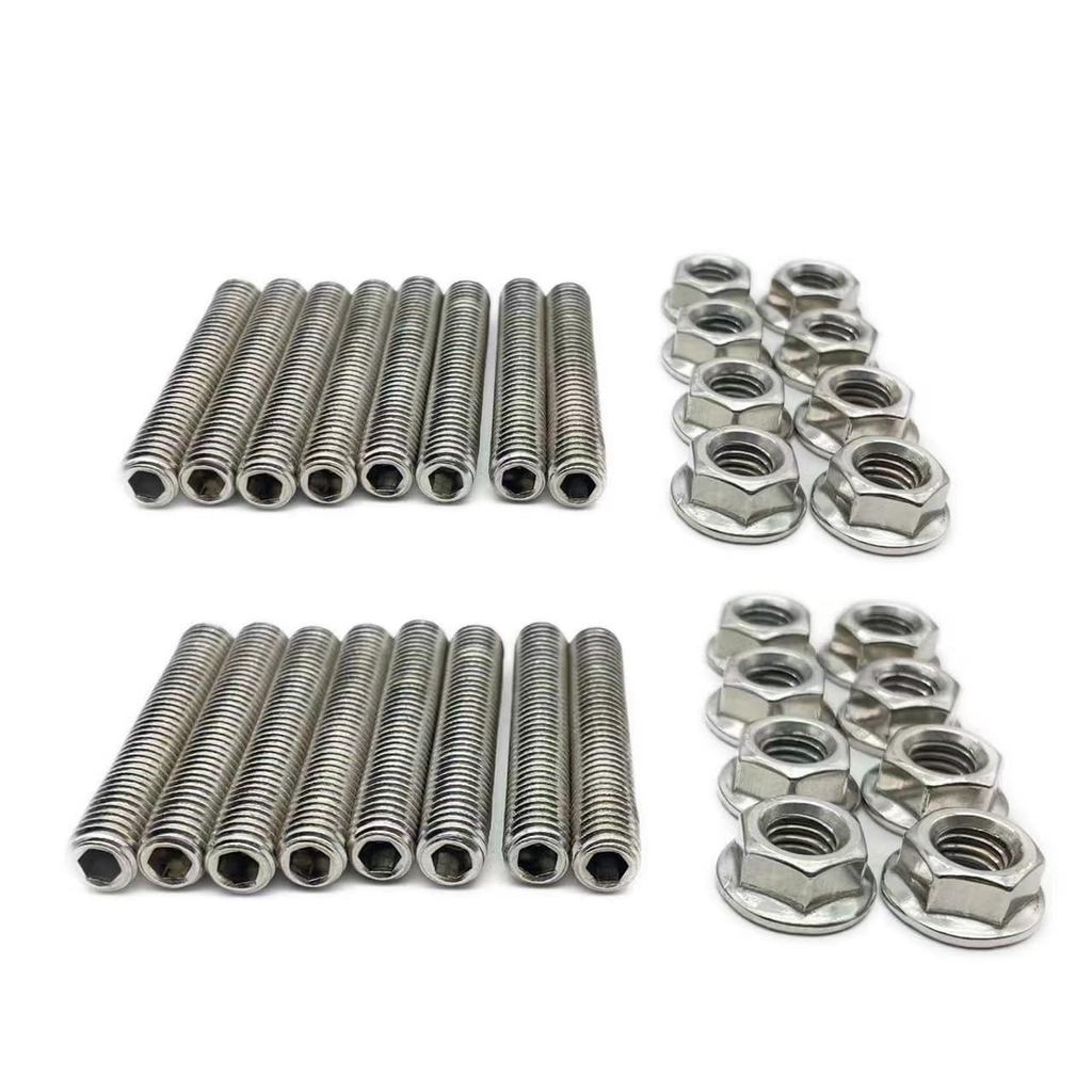 M8 * 1.25 Studs Kit Exhaust Studs และถั่วชุด Fit สําหรับ Ford 4.6L 5.4L F150 F250 Studs และถั่วสแตนเ