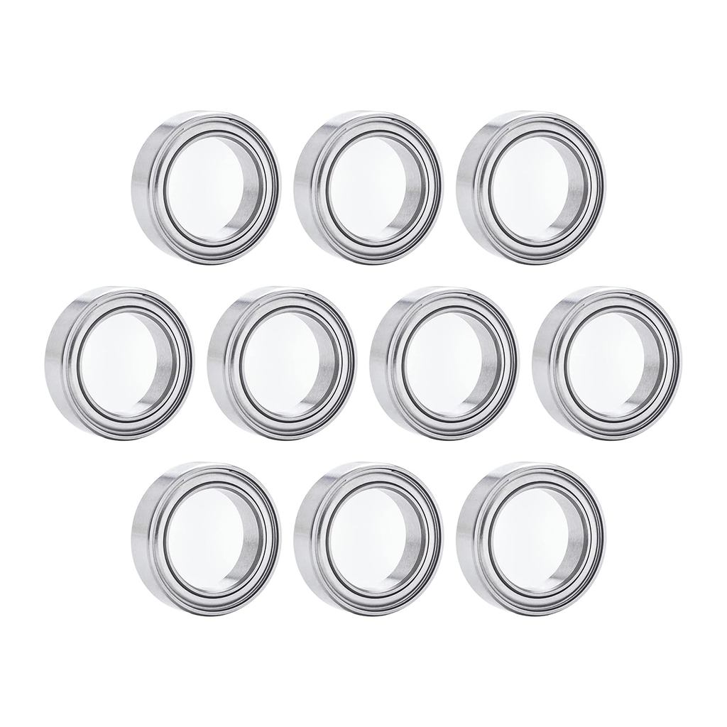 R12ZZ 10 PCS Deep Groove Ball Bearing ID 1/2"OD 3/4"Wid 5/32" Double Metal Shielded Ball Bearing Chr
