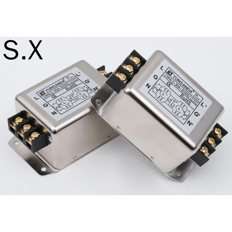 Emi ตัวกรอง AC ของป้องกันการรบกวนรบกวน 220V CW4L2-10A-S (005) เทอร์มินัลราง 6A20A30A พร้อมส่ง พร้อมส่ง