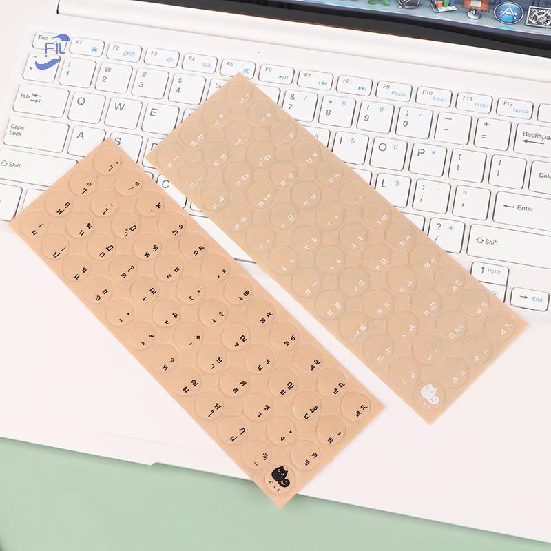 FIL Round Transparent Sticker PC Desktop Keyboard Matte Sticker Thai Full Keyboard Waterproof Keyboa