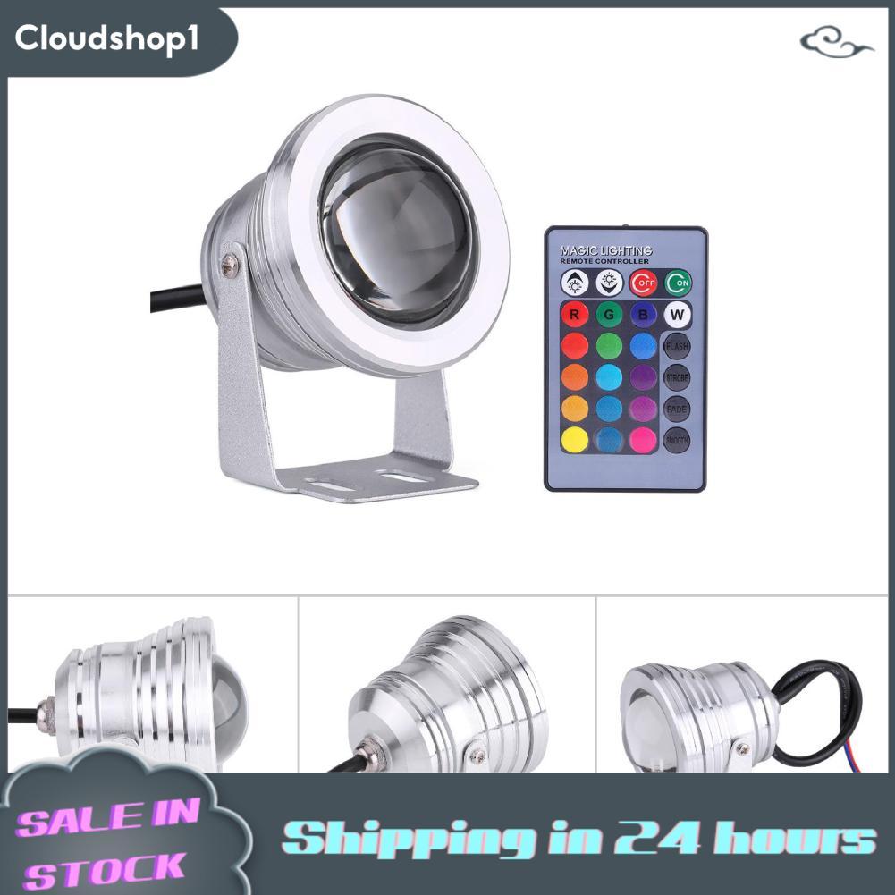 Cloudshop1 Keenso ไฟ LED ใต้น้ำ Marine เรือยอชท์เรือ 10W 12V RGB Spot IP65 Pond Aquarium โคมไฟอุณหภู