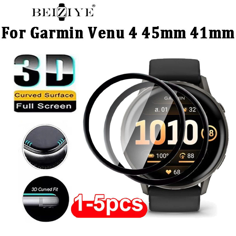 3D Full Coverage Screen Protector สําหรับ Garmin Venu 4 41 มม.45 มม.นุ่มยืดหยุ่นป้องกันฟิล์มสําหรับ Garmin Venu 4 ป้องกันหน้าจอ