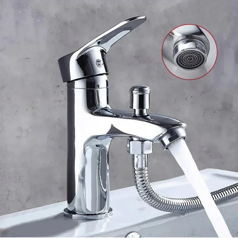 Bathroom shower faucet, single hole basin faucet with shower accessories, multifunctional home washb