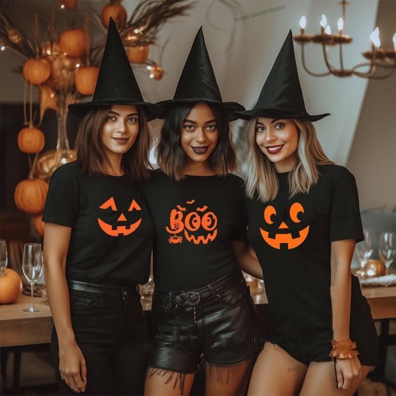 (จัดส่งตลอด 24 ชั่วโมง）Angle Official เสื้อฮาโลวีน เสื้อเชิ้ต HALLOWEEN พิมพ์ลายฟักทองฮาโลวีน เหมาะกับปาร์ตี้ฮาโลวีน T71