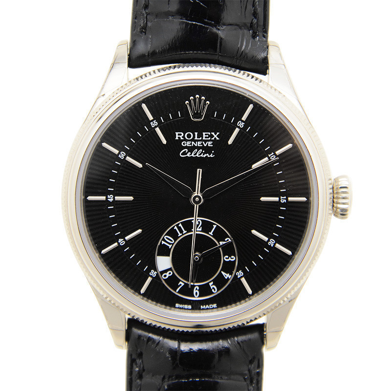 Rolex rotx Cellini Series 39mm White Gold Black Face นาฬิกาผู้ชาย 50529