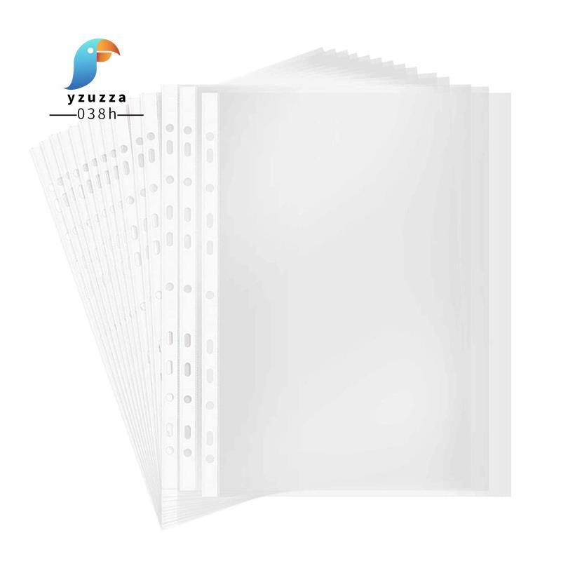 [ส่วนลด Y3]100Pages A4 Punched Pocket Sheet Protector 11-Hole Sheet Protector Clear 11-Hole Sheet Pr