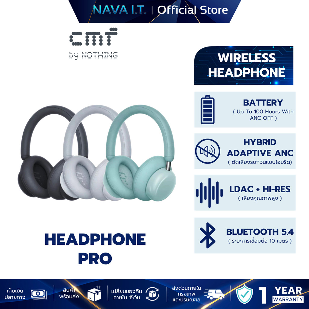 CMF by Nothing - Headphone Pro,หูฟังไร้สาย Wireless Headphone