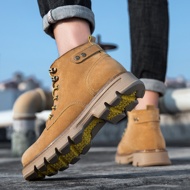 ขนาด 38-44 รองเท้าบู๊ทมาร์ตินหนังแท้คุณภาพสูงสําหรับผู้ชายลําลองรองเท้ากันลื่นทนทาน - รูปที่ 3