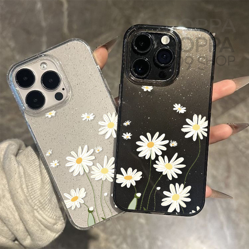 🍄POPPA🍄เคสใสกากเพชรลายน่ารักๆ สำหรับเคส iPhone 17 11 Pro Max 13 11 12 14 15 Pro Max 7 8 14 16 Plus X XS XR Max SE 2020