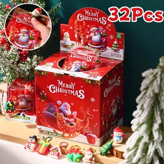 32 คริสต์มาส ถุงตาบอด พวงกุญแจ Santa Claus Snowman christmas decorations keychain น่ารัก ของขวัญ
