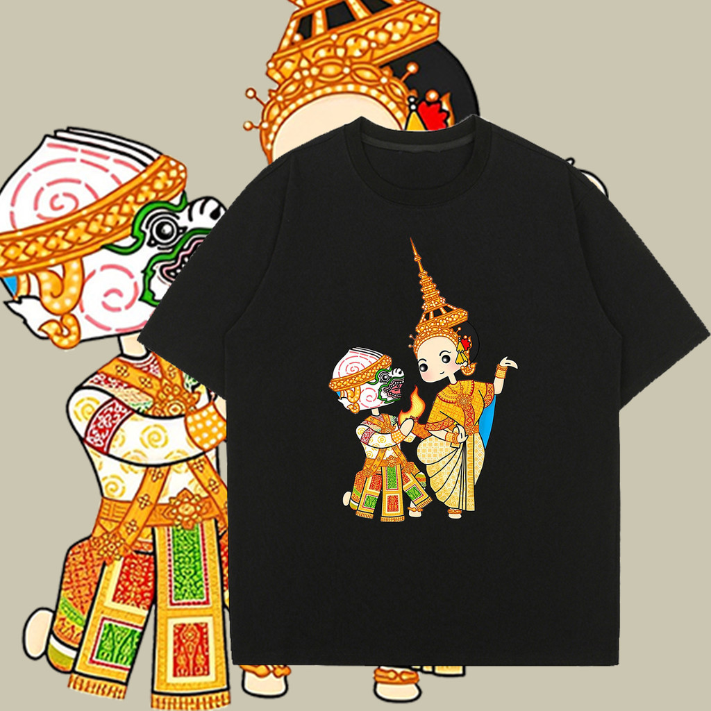 【สินค้าขายดี】เสื้อยืดหนุมานไทย - เนื่องในวันวิสาขบูชา! ผ้าฝ้าย 100% ยูนิเซ็กส์ สวมใส่สบายทางศาสนา