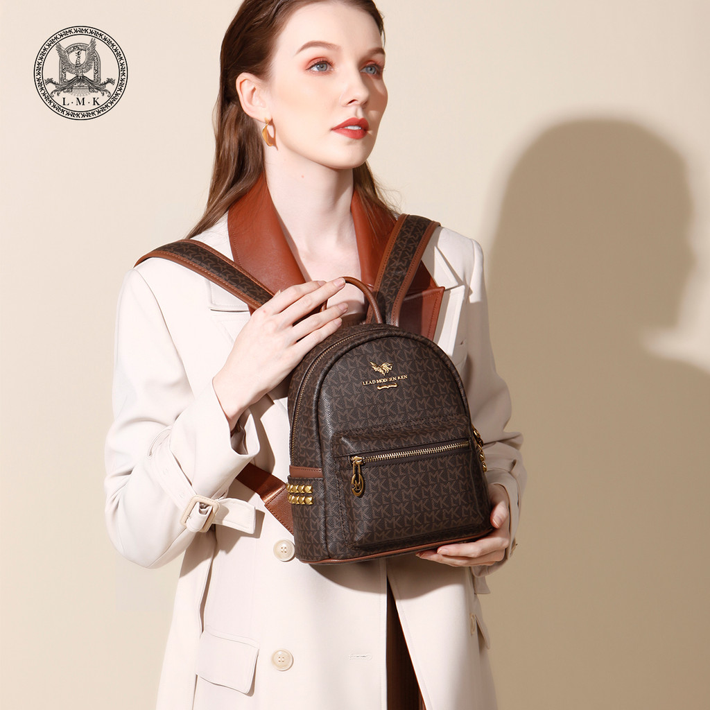 ฝรั่งเศส LMK กระเป๋าเป้สะพายหลังระดับไฮเอนด์หญิง 2023 ใหม่แฟชั่นกระเป๋าเดินทางขนาดใหญ่กระเป๋านักเรีย