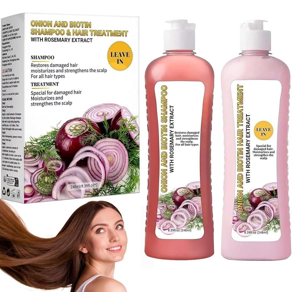 Onion Biotin and Rosemary Shampoo, Onion Rosemary Shampoo for Soft Hair & Shine for Hair Growth, Hai