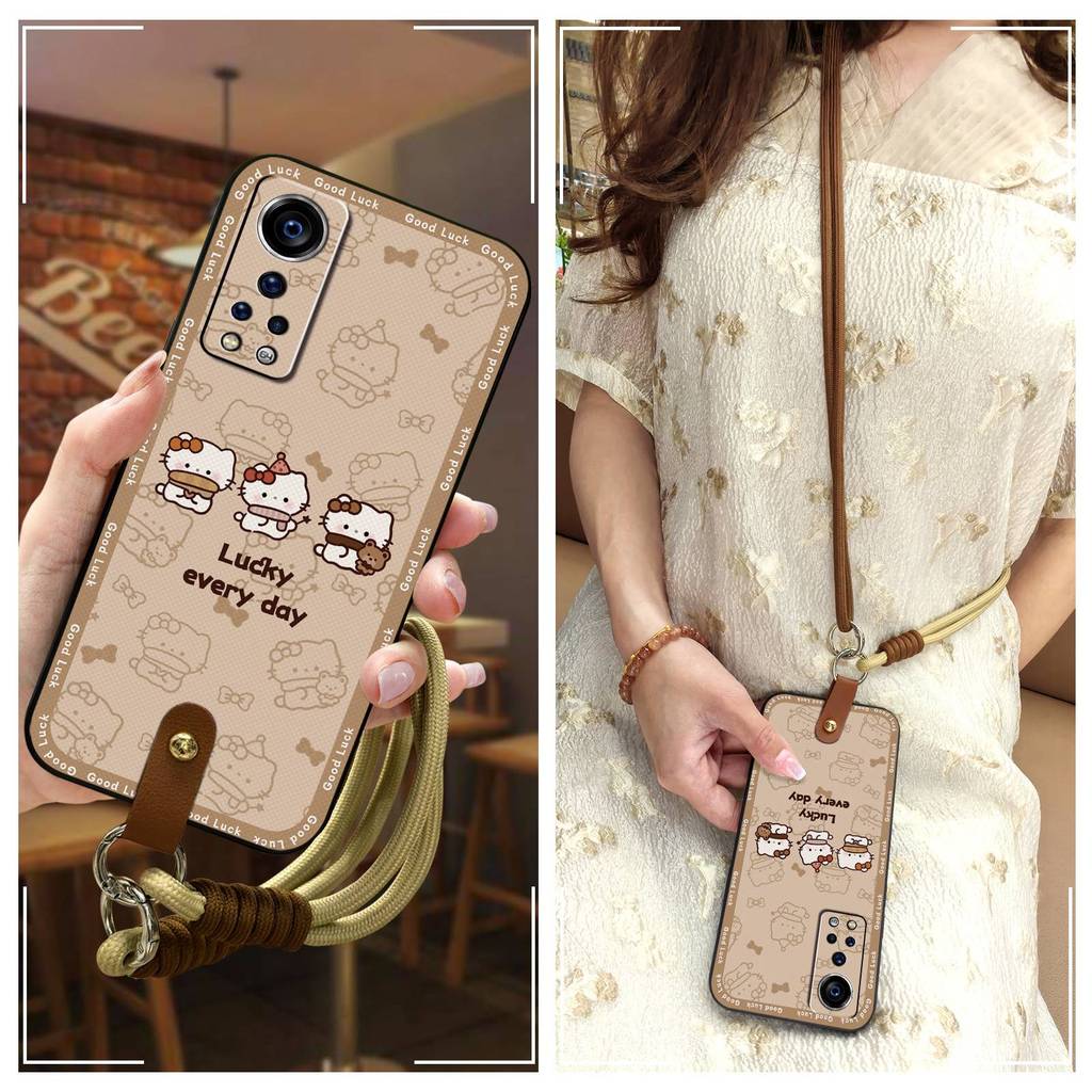 กระเป๋าสะพายข้างซิลิโคนสําหรับ ZTE Axon30 5G/A2232 สร้อยคอ TPU กันน้ําเต็มห่อออกแบบแฟชั่นน่ารัก Graf