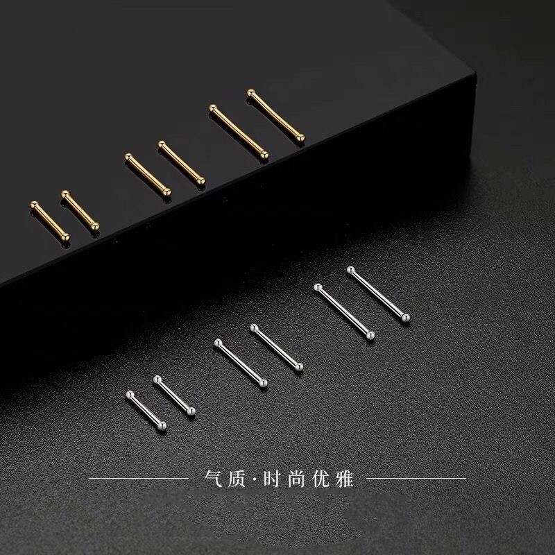 [FF88] ไม้หูลูกปัดกลมขนาดเล็กสองหัว Batang telinga manik bulat珠 berkepala dua 耳环耳钉