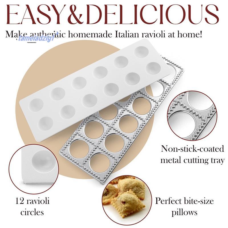 Ravioli Maker แม่พิมพ์ Potsticker เนื้อ Dumpling Maker, Ravioli แสตมป์พาสต้าชุดทําพาสต้าเครื่องมือ