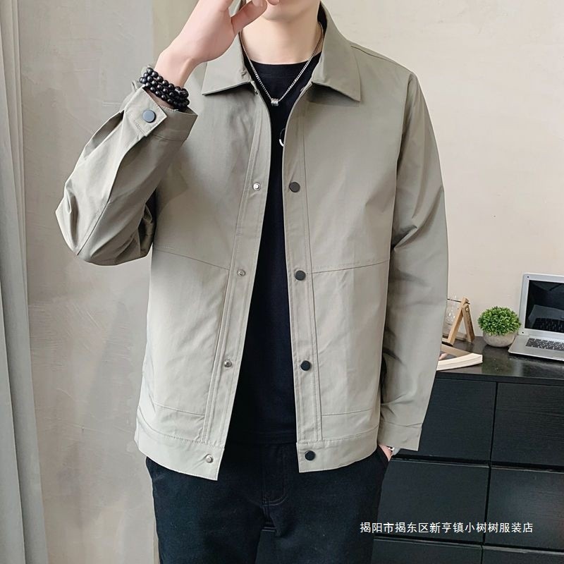 แจ็คเก็ตผู้ชายบางชั้นเดียว สำหรับการทำงานและการทำธุรกิจ ใส่สบายในฤดูใบไม้ผลิและใบไม้ร่วง