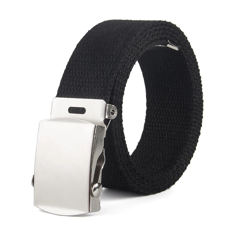 Trend Unisex belt High Quality Canvas Smooth Buckle Men belt Fashion Alloy Buckle Women belt Cowboy 