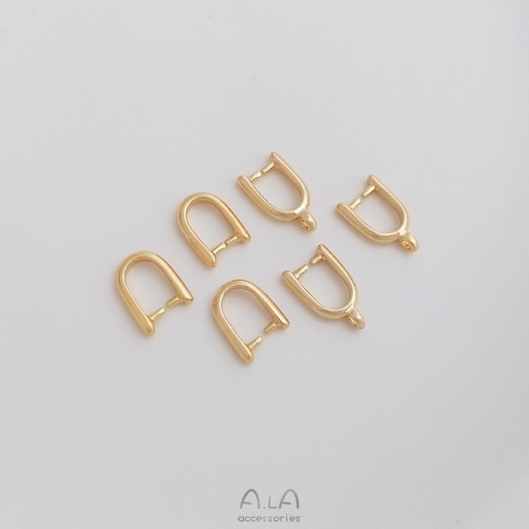 จี้sunflower seed แบบU-shaped ทำด้วยมือจากทองคำ14K เหมาะสำหรับสร้อยคอมากความประณีต