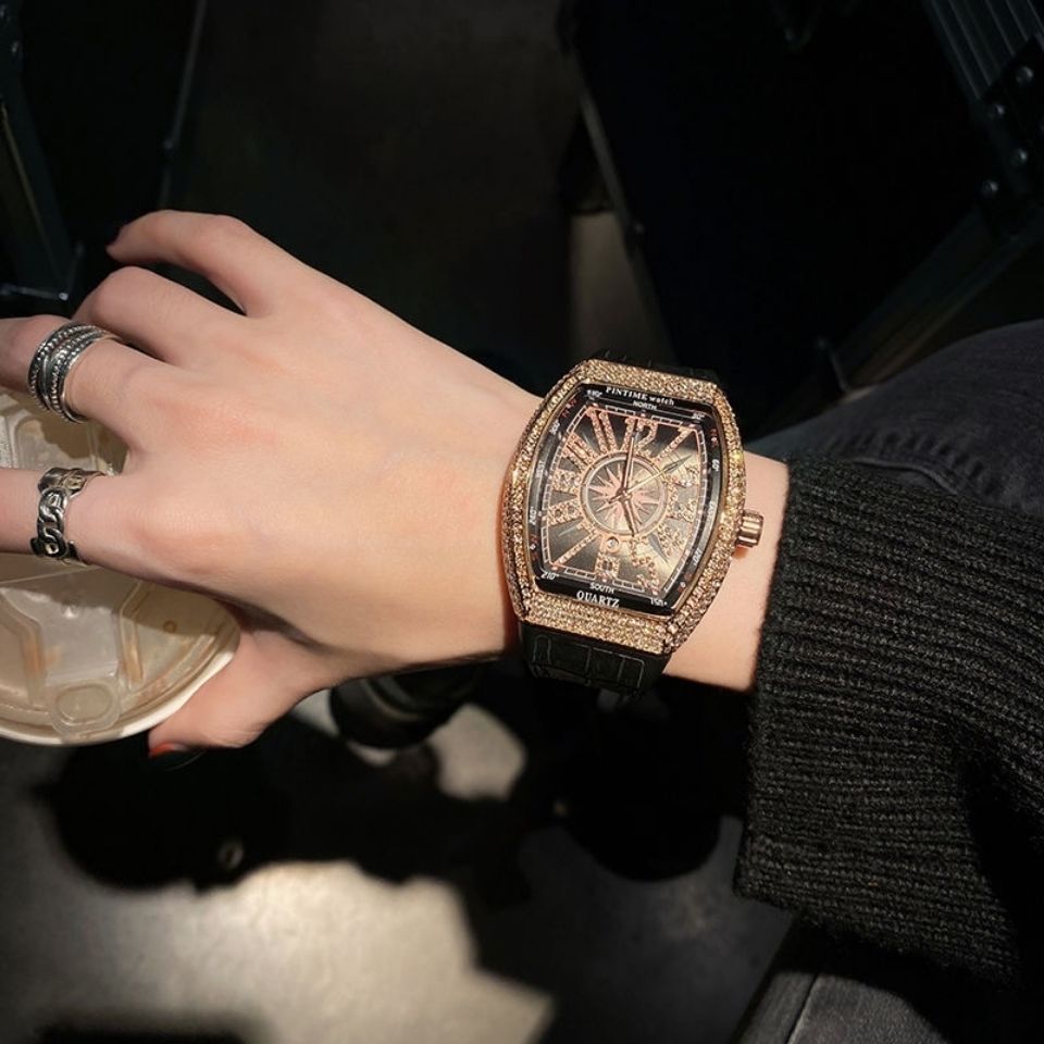 Fdf Richard fm Frank Watch Ladies Barrel Muller Gypsophila Full Diamond นาฬิกาคู่นาฬิกาผู้ชาย Miller