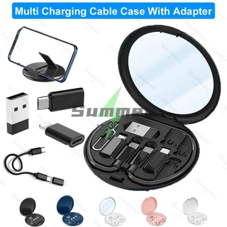 Summer อะแดปเตอร์ USB, สายชาร์จ Micro USB พร้อมอะแดปเตอร์ USB C IP, อะแดปเตอร์ IP เป็น USB C, กล่องเก็บสายชาร์จหลายเส้น