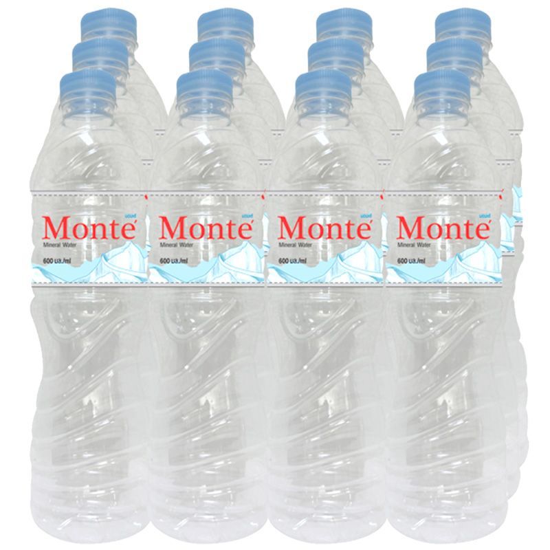 มอนเต้น้ำแร่ 600 มล. แพค 12 Monte Mineral Water 600 ml. Pack 12 [หมายเลขบาร์โค้ด 8853474091249 ]