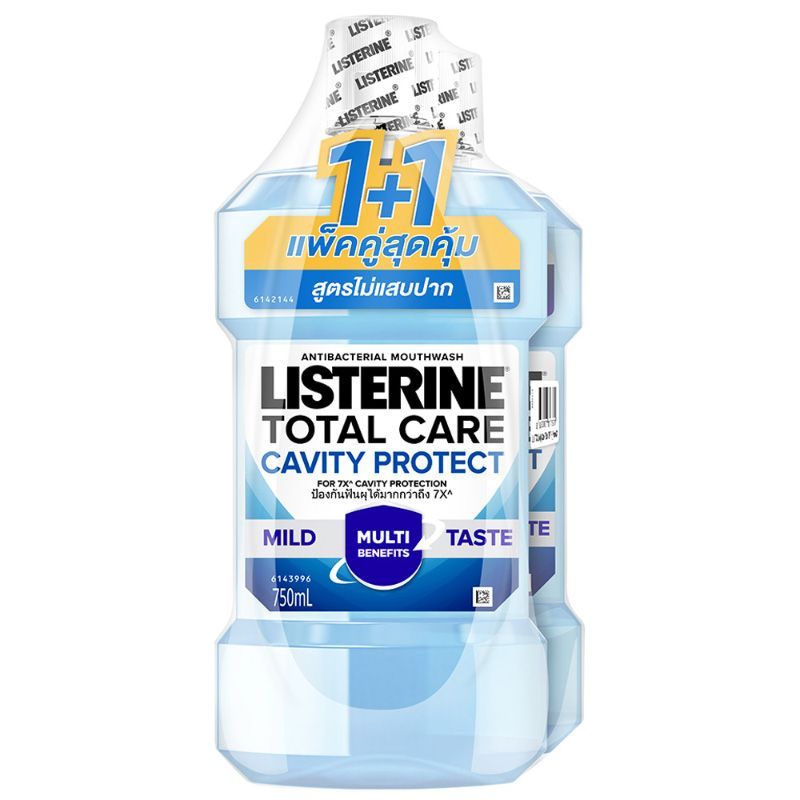 ลิสเตอรีนน้ำยาบ้วนปากโทเทิลแคร์แควิตี้โพรเทค 750มล. แพค 2 Listerine Cavity MW 750ml X2 [หมายเลขบาร์โค้ด 8850007817321 ]