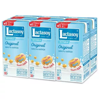 แลคตาซอยนมถั่วเหลืองยูเอชทีรสหวาน 300มล. แพค 6 Lactasoy UHT Sweet 300ml. Pack 6 [หมายเลขบาร์โค้ด 8850267117421 ]