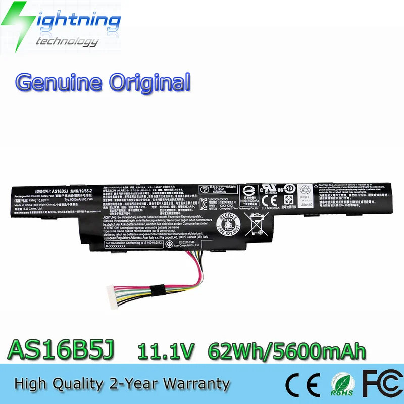 AS16B5J AS16B8J 11.1V 62Wh แบตเตอรี่แล็ปท็อปสําหรับ Acer Aspire E5-575G E5-575G-53VG Series